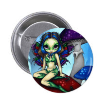 "Masked Fairy on the Mushrooms" Button