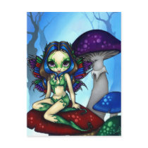 "Masked Fairy on the Mushrooms" Postcard by strangeling "Masked Fairy on the Mushrooms" Postcard