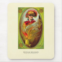 Masked Lady Halloween Greetings mousepads by VintageHolidays Masked Lady Halloween Greetings mousepads