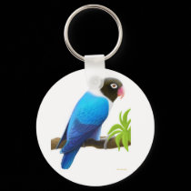 Masked Lovebird Blue Keychain