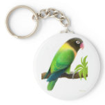 Masked Lovebird Parrot Green Keychain