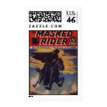 Masked Rider Western Hero Pulp Postage Stamp