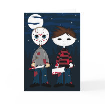 Masked Serial Killers Greeting Card by markmurphycreative Masked Serial Killers Greeting Card