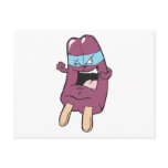 masked super villian hero grape ice pop post card