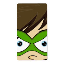 Masked Superboy Hero Sticker Label