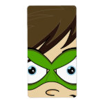 Masked Superboy Hero Sticker Label