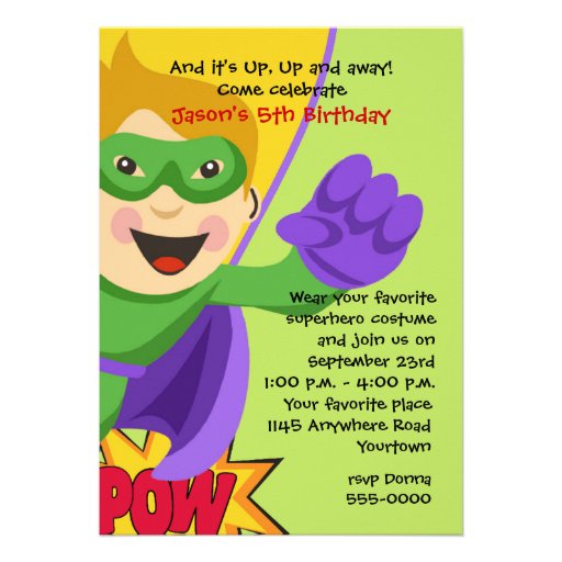 Masked Superhero Birthday Invitation