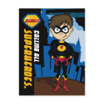Masked Superhero Boy Party Invite Postcard
