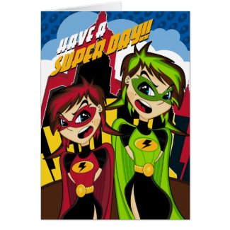 Masked Superhero Girls Card card
