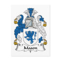 Mason Family Crest postcards