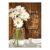 Mason Jar and Daisies Country All Occasion Party Announcements