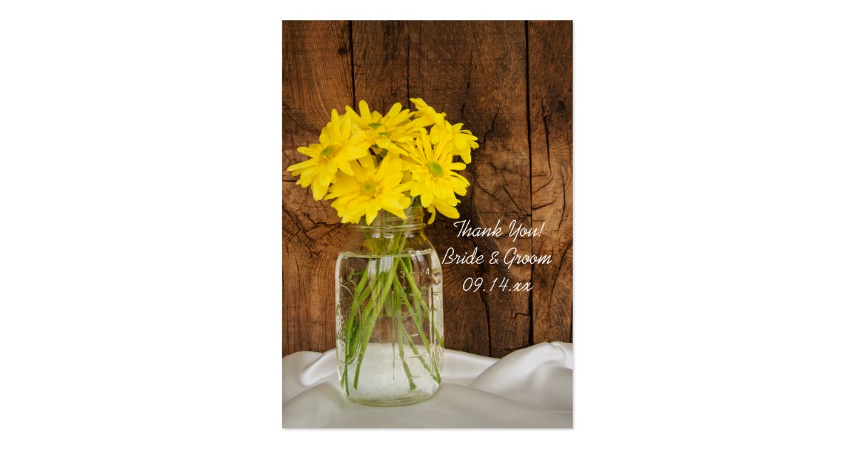 Mason Jar and Daisies Country Wedding Favor Tags Large Business Card ...
