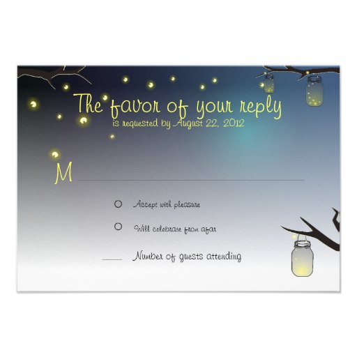 Mason Jar and Fireflies at Dusk RSVP Announcement
