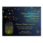 Mason Jar and Fireflies at Dusk Wedding Invitation Post Cards