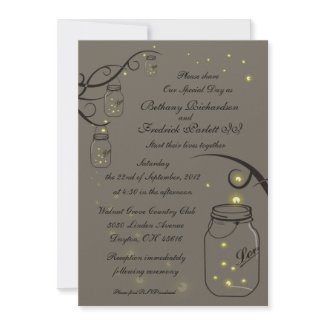 Mason Jar and Fireflies Latte - GORGEOUS! Custom Invite