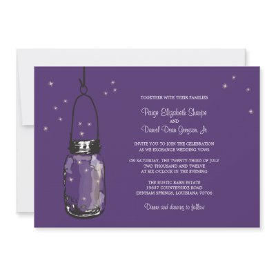 Mason Jar and Fireflies Wedding Invitations