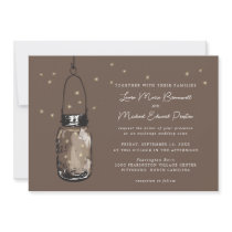 Mason Jar and Fireflies Wedding Invitations