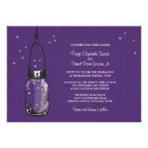 Mason Jar and Fireflies Wedding Invitations