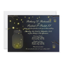 Mason Jar and Firefly Wedding Invitation