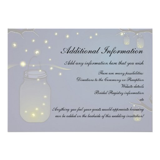 Mason Jar and Firefly Wedding Invitation