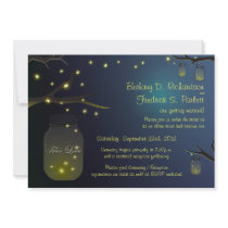 Mason Jar and Firefly Wedding Invitation 5"x7"