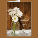 Mason Jar and White Daisies Country Thank You cards