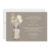 Mason Jar and Wildflowers Wedding Invitations