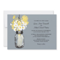 Mason Jar and Wildflowers Wedding Invitations