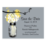 Mason Jar and Wildflowers Wedding Invitations Postcards