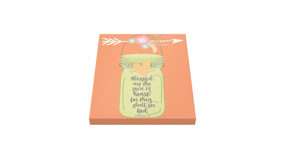 Mason Jar Bible Verse Canvas Print | Zazzle