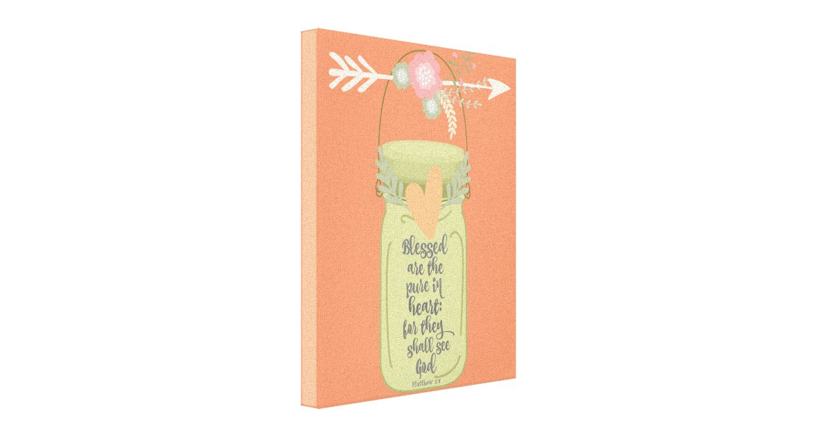 Mason Jar Bible Verse Canvas Print | Zazzle