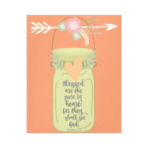 Mason Jar Bible Verse Canvas Print | Zazzle