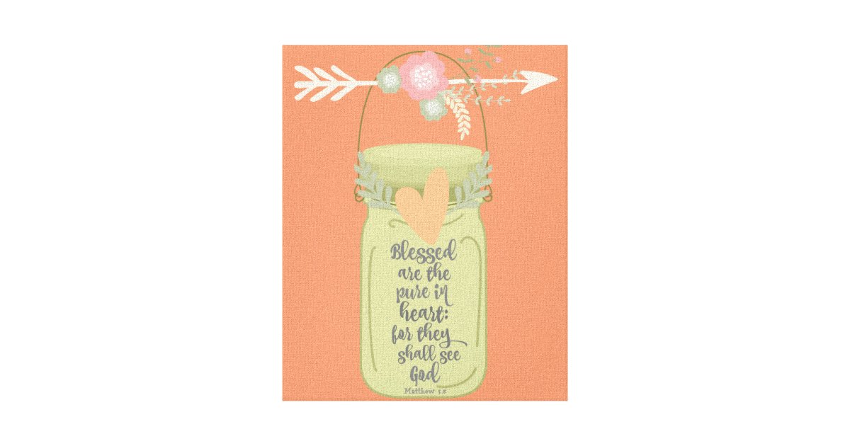 Mason Jar Bible Verse Canvas Print | Zazzle