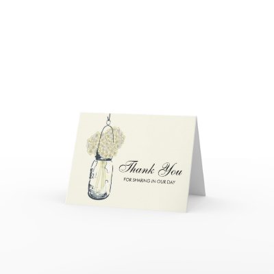 Mason Jar filled with Hydrangea Flowers Greeting Cards