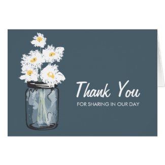 Mason Jar filled with White Daisies Card