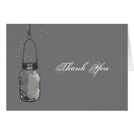 Mason Jar & Fireflies Note Card