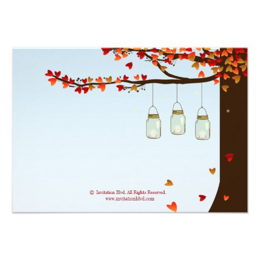 Mason Jar Fireflies Oak Tree RSVP Personalized Announcement