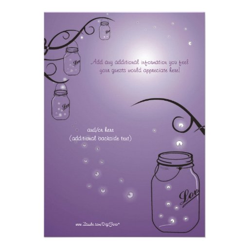 Mason Jar Firefly Wedding Invitation Purple Grape