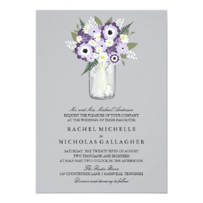 Mason Jar Floral | Wedding Announcement