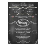 Mason Jar, Flowers and Hearts Chalkboard Wedding Invitations