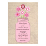 Mason Jar Flowers & Burlap Wedding Invitation invitations