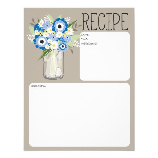 Mason Jar Flowers Recipe Card