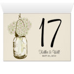 Mason Jar Hydrangea Table Number Card DOUBLE SIDED cards