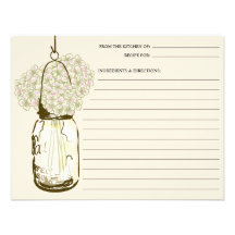Mason Jar & Hydrangeas Recipe Card