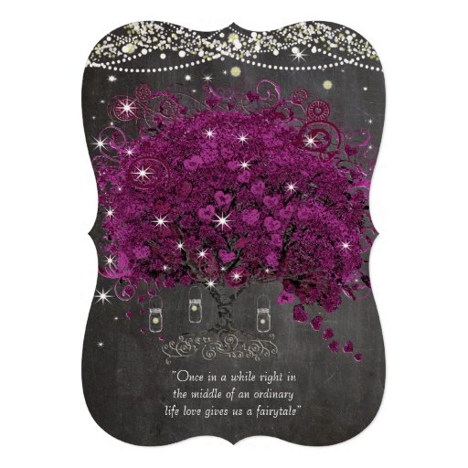 Mason Jar Orchid Chalkboard Heart Leaf Tree Personalized Invite