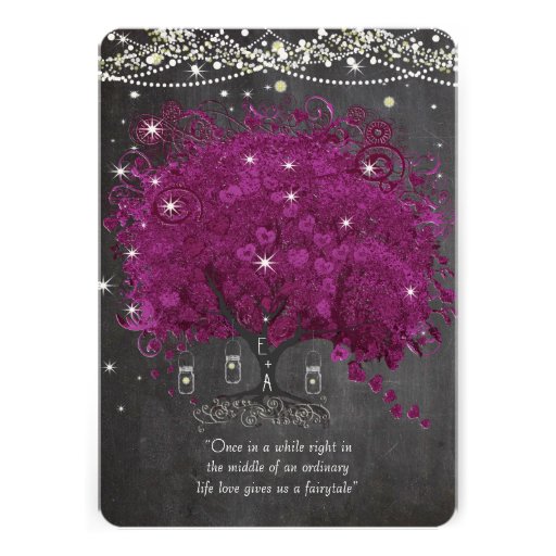 Mason Jar Orchid Chalkboard Heart Leaf Tree Custom Announcement