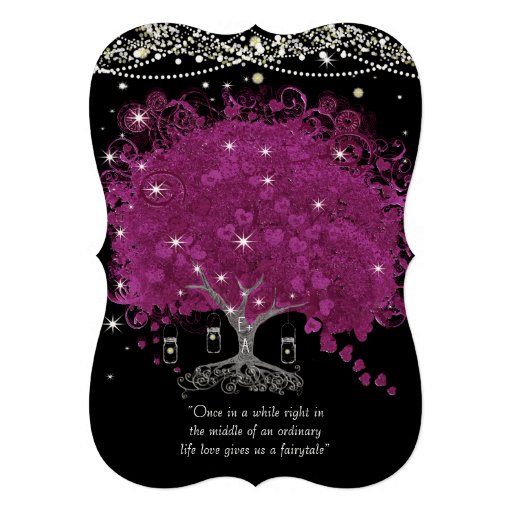 Mason Jar Orchid Evening Heart Leaf Tree Custom Announcements