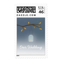 Mason Jar Outdoor Evening Fall Wedding Stamps