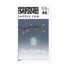Mason Jar Outdoor Evening Fall Wedding Stamps