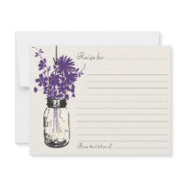 Mason Jar Recipe Card Personalized Invites